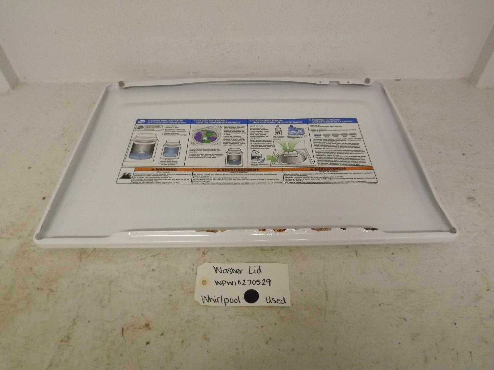 Whirlpool Washer WPW10270529 Lid Used Whirlpool Washer WPW10270529 Lid Used